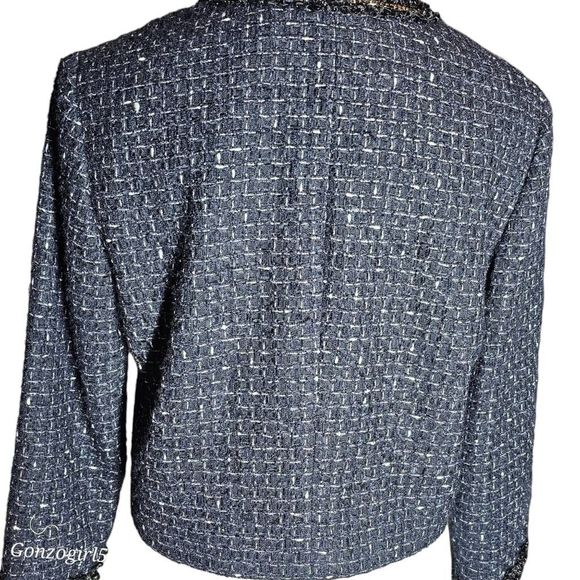 Karl Lagerfeld Paris New With Tags Black Tweed Jacket Size Small - Picture 3 of 14